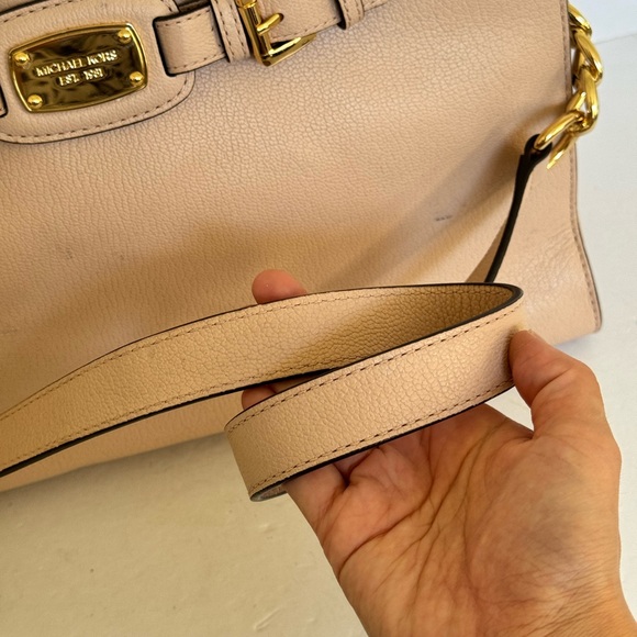 MICHAEL KORS HAMILTON Leather Pink Chain Satchel Crossbody Handbag - Picture 6 of 16